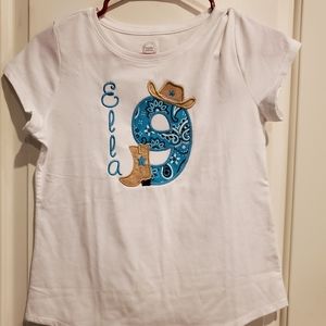 NWOT HANDMADE EMBROIDERED 9TH BDAY TOP 'ELLA'